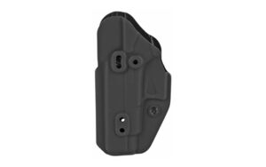 Black concealed carry pistol holster on white background
