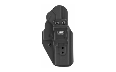 Black molded handgun holster with belt clip