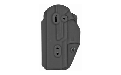 Black molded pistol holster front view