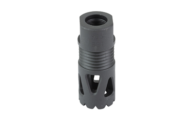 Tactical firearm muzzle brake accessory, black finish