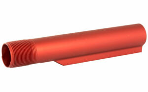 Red anodized buffer tube for firearms