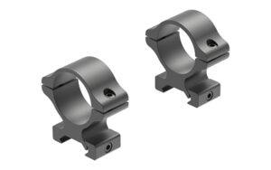 Two black metal scope ring mounts