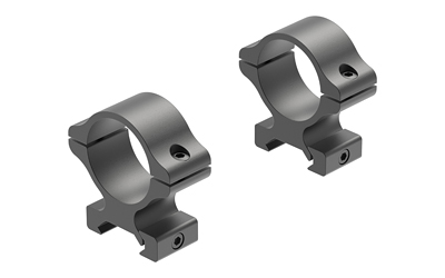 Two black metal scope ring mounts