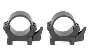 Black scope mounting rings for rifles