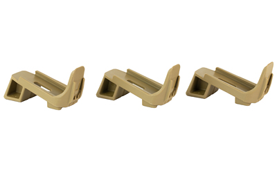 Tan plastic wall brackets, set of three.