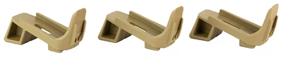 Tan plastic wall brackets, set of three.