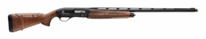 Wood-stock shotgun with long vented barrel