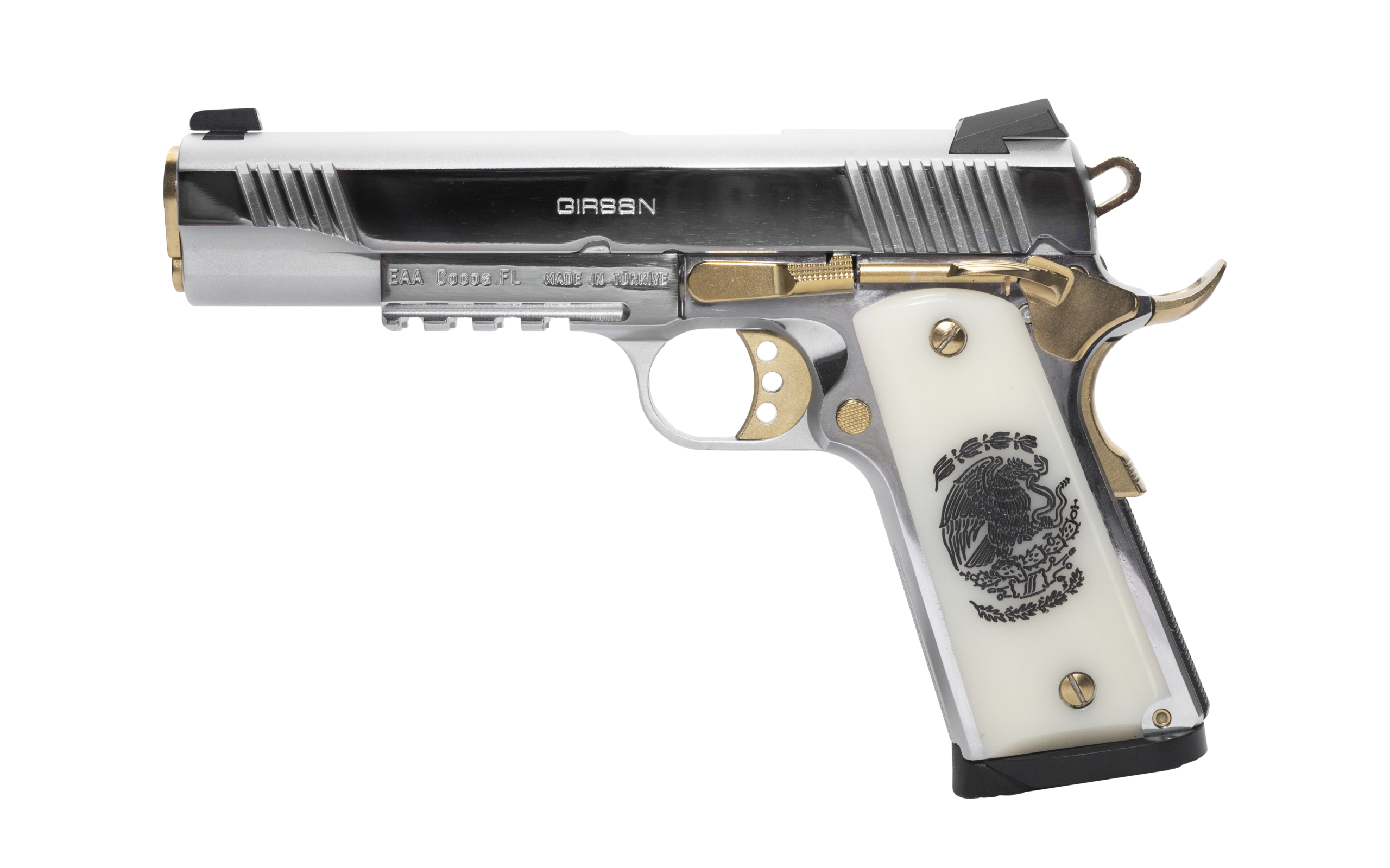 Girsan MC1911 Liberador Handgun .38 Super 9rd Magazine 5" Barrel Stainless Steel Mexican Coat of Arms