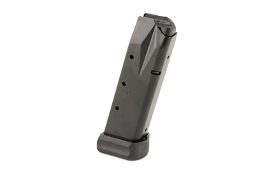 Black handgun magazine on white background