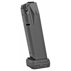 Pistol magazine, black, isolated on white background.