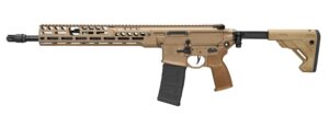 Tan semi-automatic rifle isolated on white background
