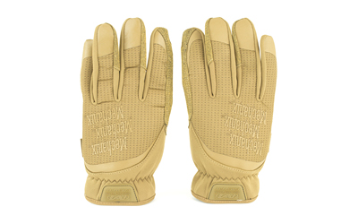 Pair of tan protective work gloves