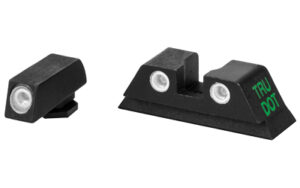 Black TRU DOT handgun sight set with white dots