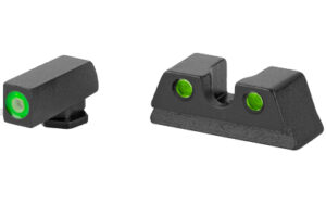 Fiber optic front and rear gun sights