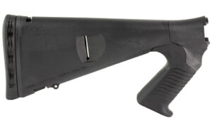 Black synthetic rifle stock with pistol grip
