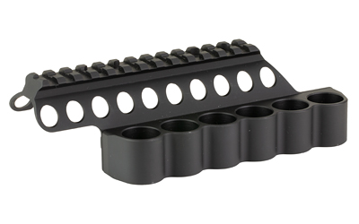 Black shotgun shell holder with top rail