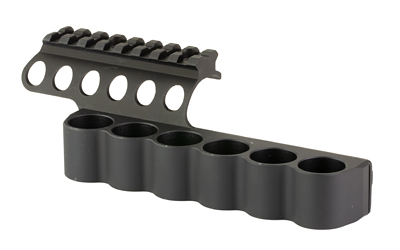 Black shotgun shell holder with Picatinny rail mount