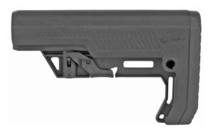 Black adjustable tactical rifle stock
