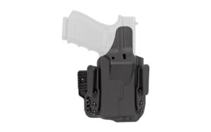 Black tactical handgun holster with belt clip
