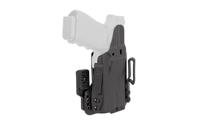 Black tactical handgun holster with belt clip