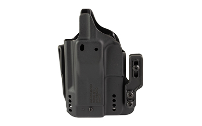 Black polymer concealed carry pistol holster with clip