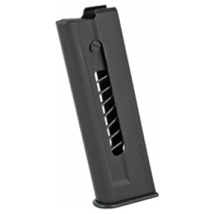 Black gun magazine isolated on white background.