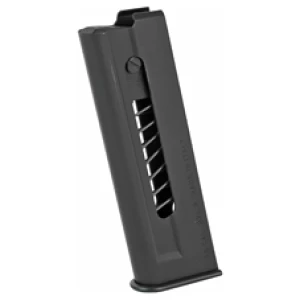 Black gun magazine isolated on white background.