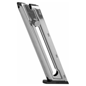 Stainless steel utility knife blade in holder.