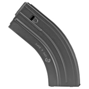 Curved metal magazine for a rifle