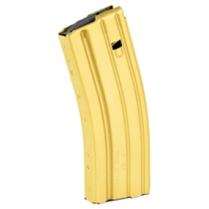 Golden rifle magazine standing upright