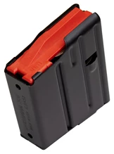 Black magazine with red follower, side view