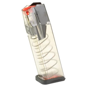 Transparent firearm magazine with visible spring mechanism