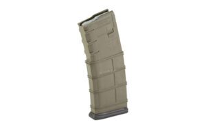 Tan rifle magazine on white background