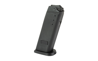 Black handgun magazine on white background