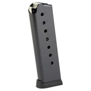 Black ammunition magazine for handgun, isolated view
