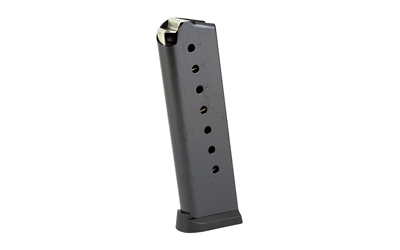 Black ammunition magazine for handgun, isolated view