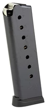 Black ammunition magazine for handgun, isolated view