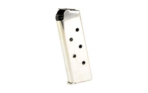 Stainless steel pistol magazine with witness holes