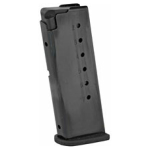Black metal firearm magazine with bullets.