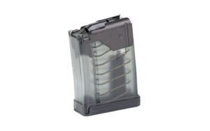 Transparent rifle magazine with visible internal spring
