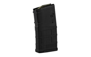 Black rifle magazine with textured surface