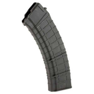 Black curved rifle magazine for firearm