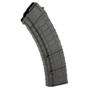 Black curved rifle magazine for firearm