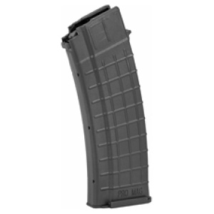 Rifle magazine with black plastic body