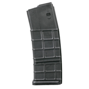 Rifle magazine, black, isolated on white background