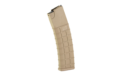 Tan rifle magazine with grid pattern