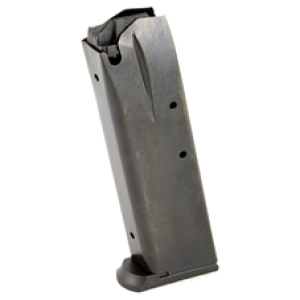 Black gun magazine on white background