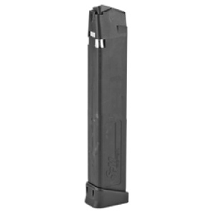 Black rifle magazine isolated on white background.
