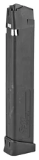 Black rifle magazine isolated on white background.