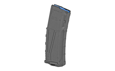 Black polymer gun magazine isolated on white background